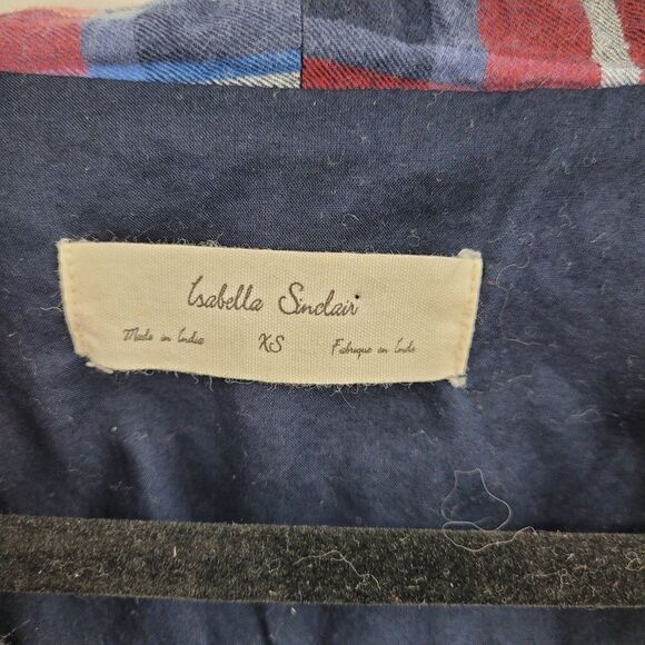 Anthropology Isabella Sinclair Dress Tartan Plaid Handkerchief Midi Blue XS - Picture 12 of 13